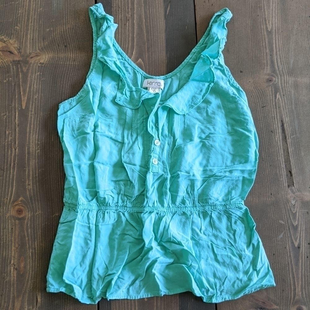 Kirra summer flowy tank top sea green large